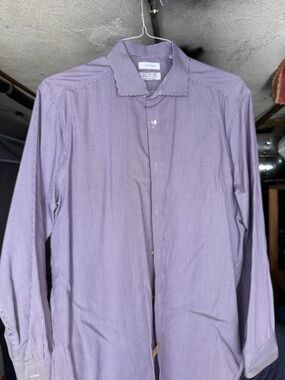 Calvin Klein Men’s Lavender Micro-Check Dress Shirt